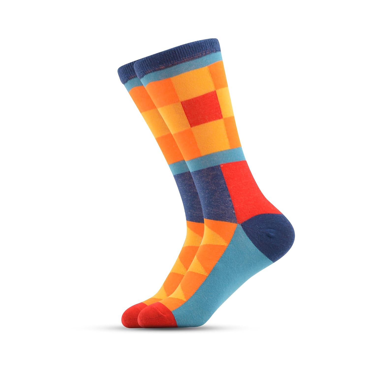 Gold Block Crew Socks by FEET DRIFT